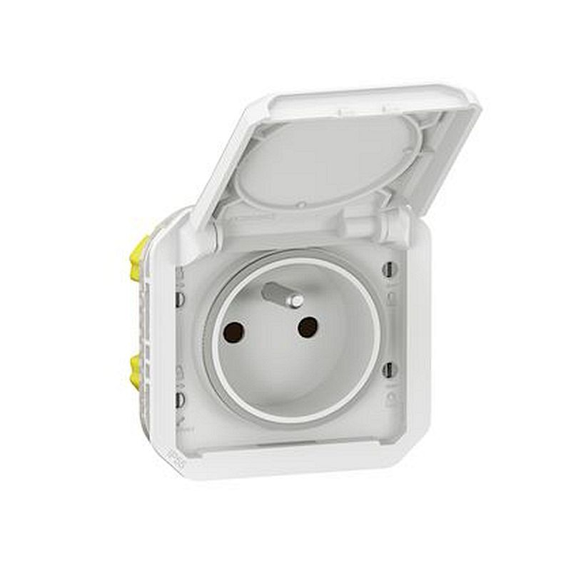 Prise de courant 2P+T Plexo composable blanc