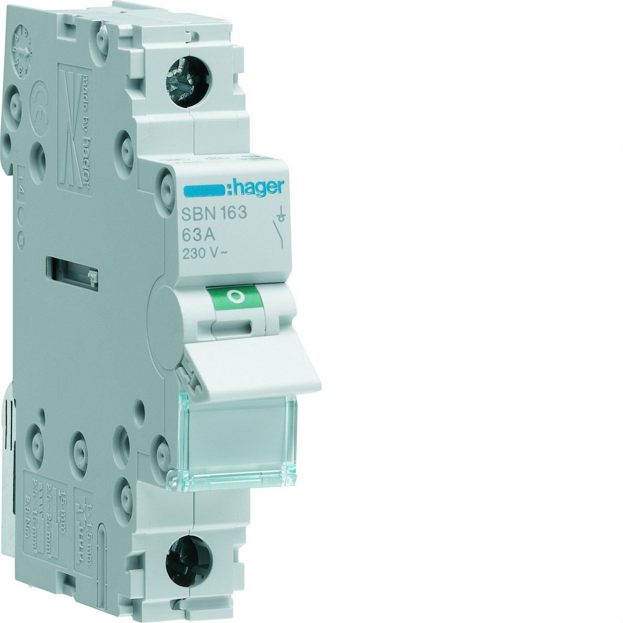 Interrupteur modulaire 1 pôle 63A