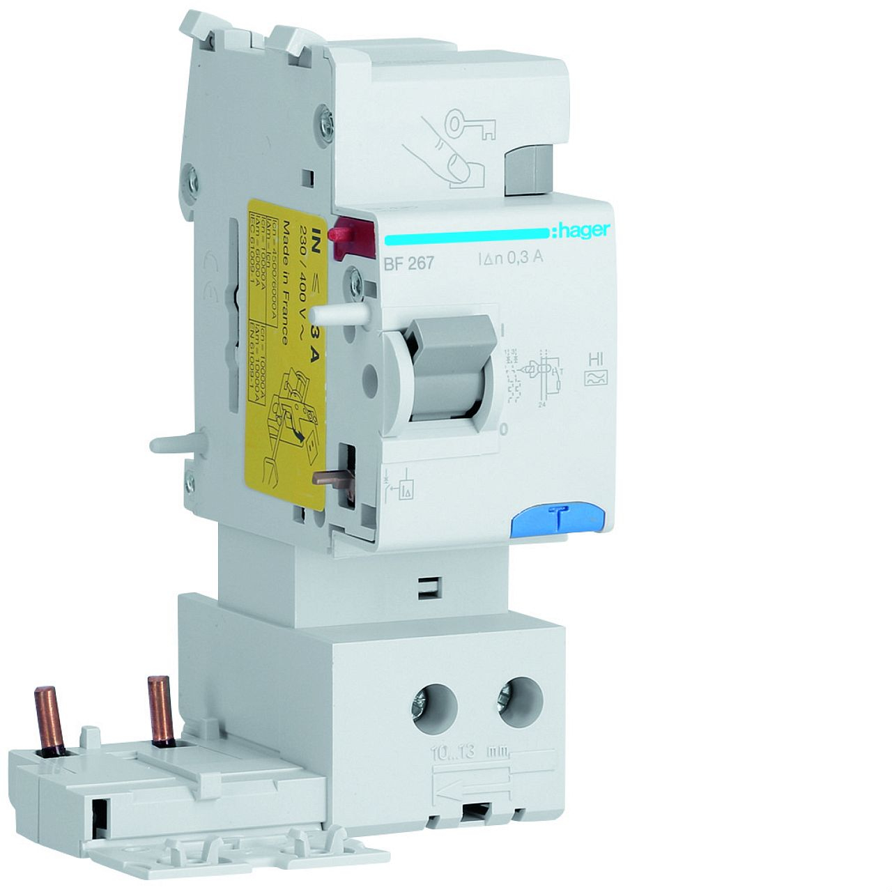 Bloc différentiel 2P 63A 300mA type haute immunité 50/60Hz
