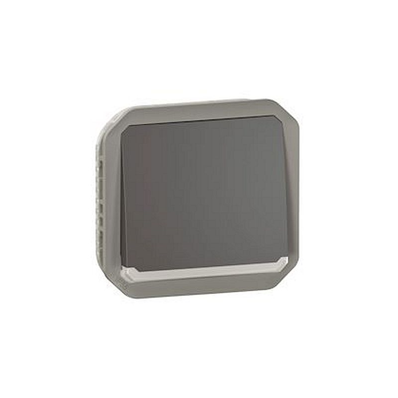 Poussoir NO lumineux Plexo composable anthracite