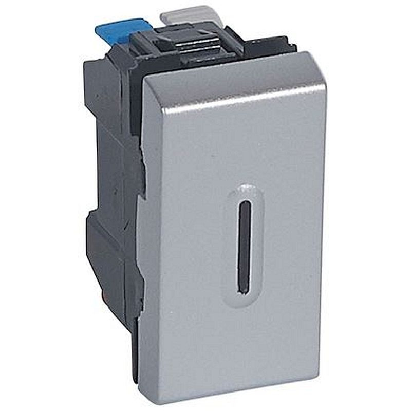 Interrupteur ou va-et-vient à voyant 10AX 250V~ Mosaic 1 module - alu