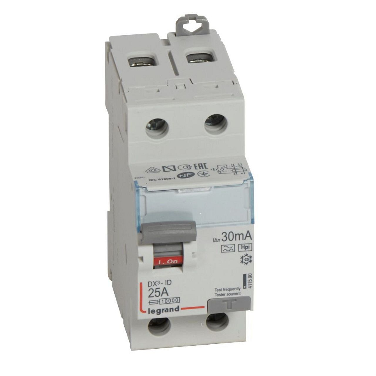 Interrupteur différentiel DX³-ID haut/bas vis - 2P 230V~ 25A typeF 30mA - 2 mod