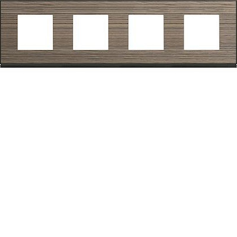 Plaque gallery 4 postes horizontale 71mm pecan