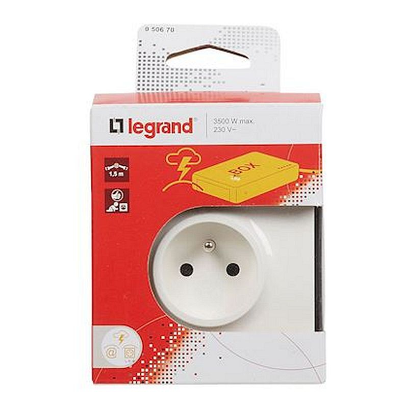 Prise protégée 2P+T + 2 prises RJ45 avec parafoudre