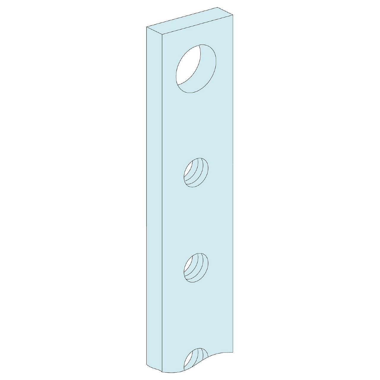 Linergy BS - JdB de fond 400A - barres taraudées 32x5 - L=1000 mm - lot de 4