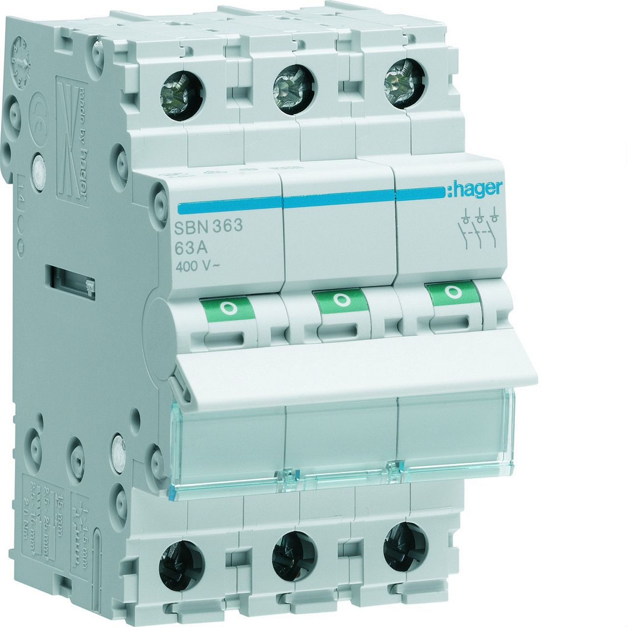 Interrupteur modulaire 3 pôles 63A