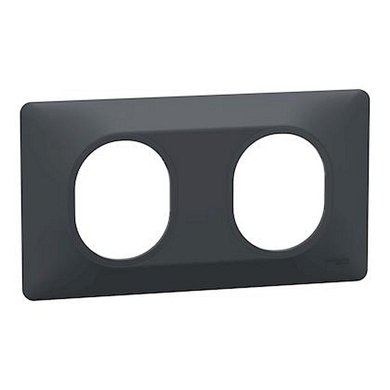 Ovalis - Plaque de finition - 2 postes Horizontal - entraxe 71 mm - Anthracite