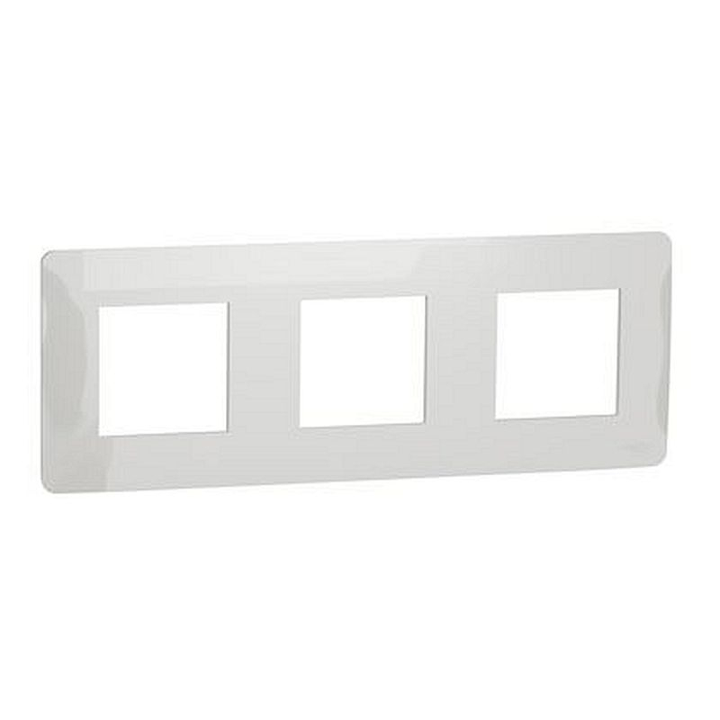Unica Studio - plaque de finition - Blanc - 3 postes