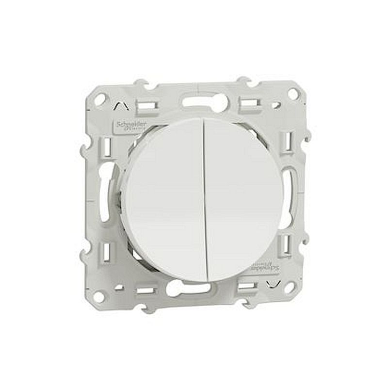 Odace, va-et-vient + poussoir Blanc, 10 A