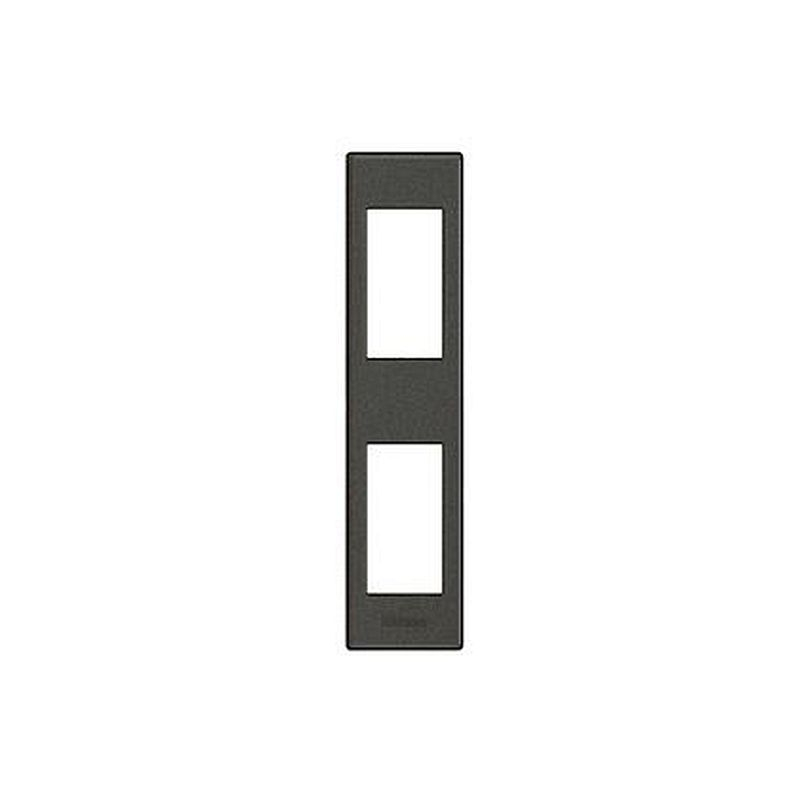 Plaque avec support Livinglight pour profilés ou saillie - Anthracite 2 modules