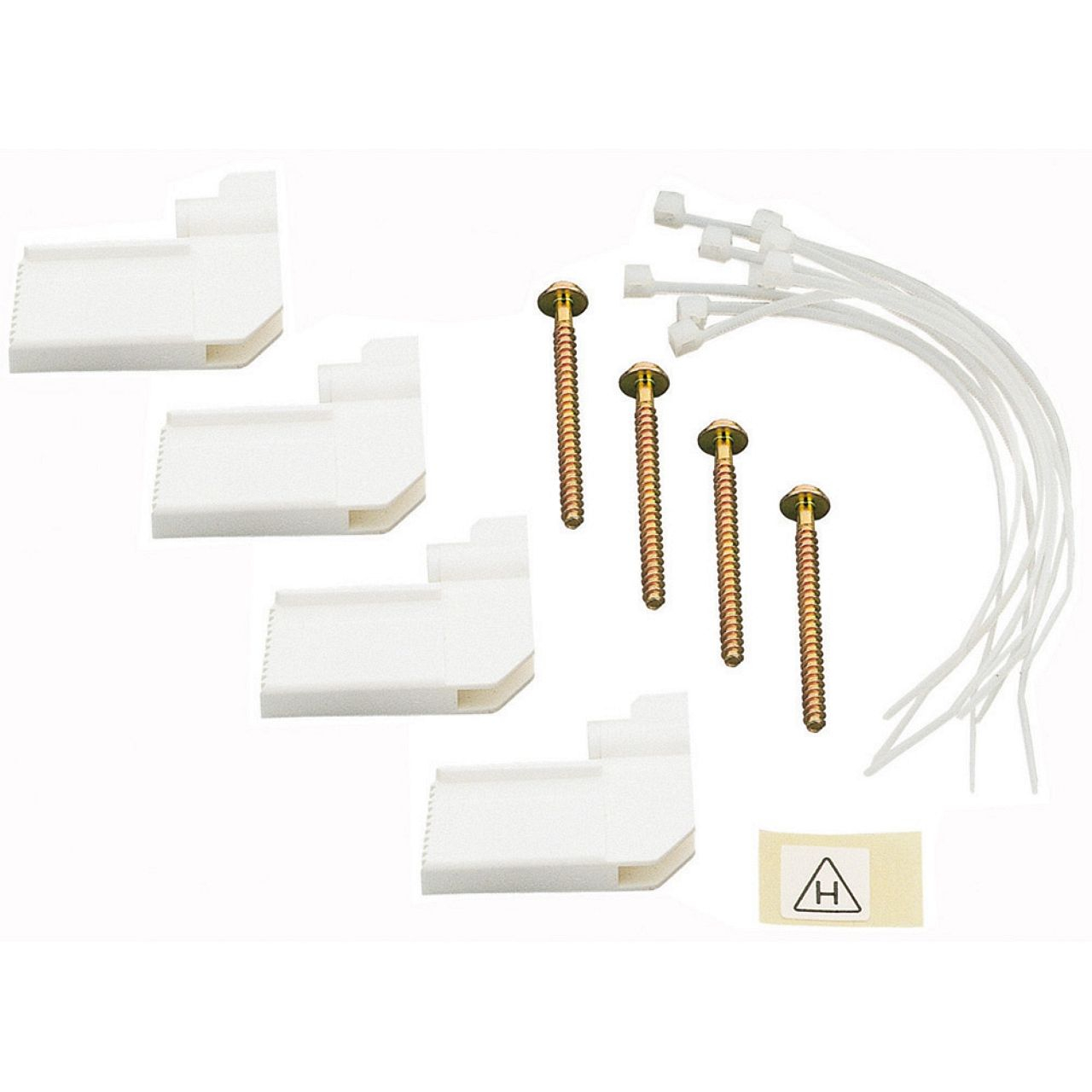 Ensemble de fixation coffret encastré - 4 griffes + colliers attache-câbles