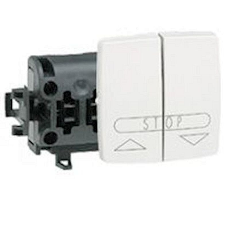 Poussoir pour volets roulants Appareillage saillie composable - blanc