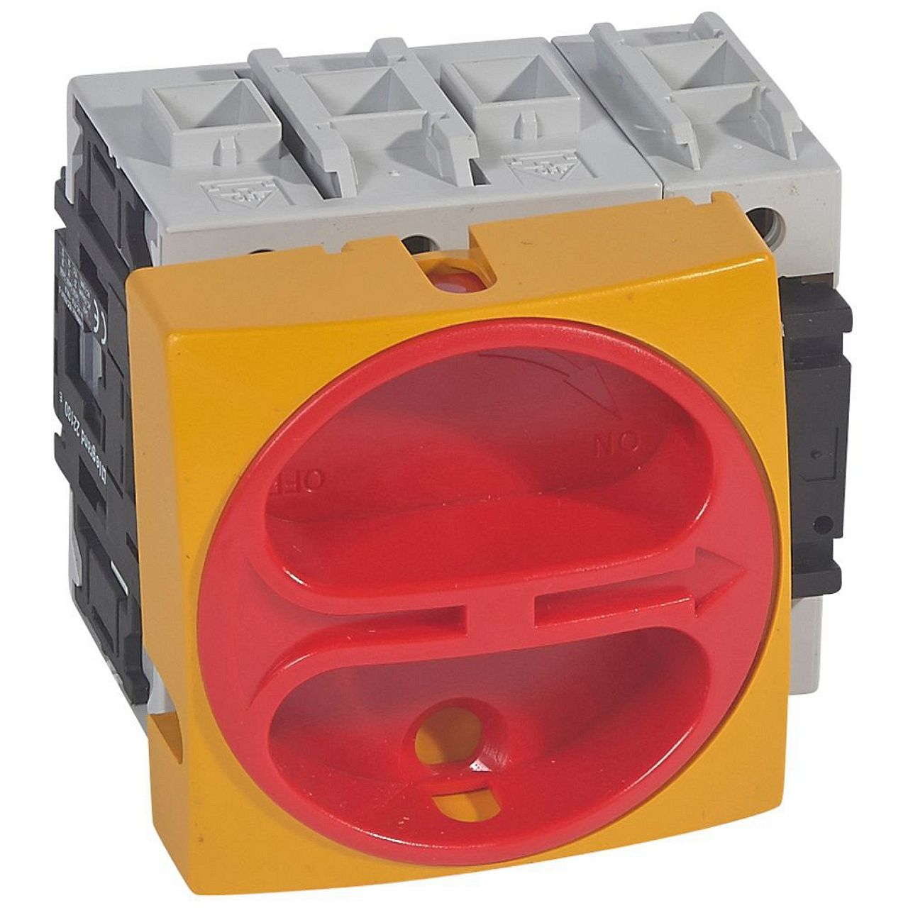 Inter-sectionneur 4P neutre à gauche 100A rotatif complet encastré cadenassable