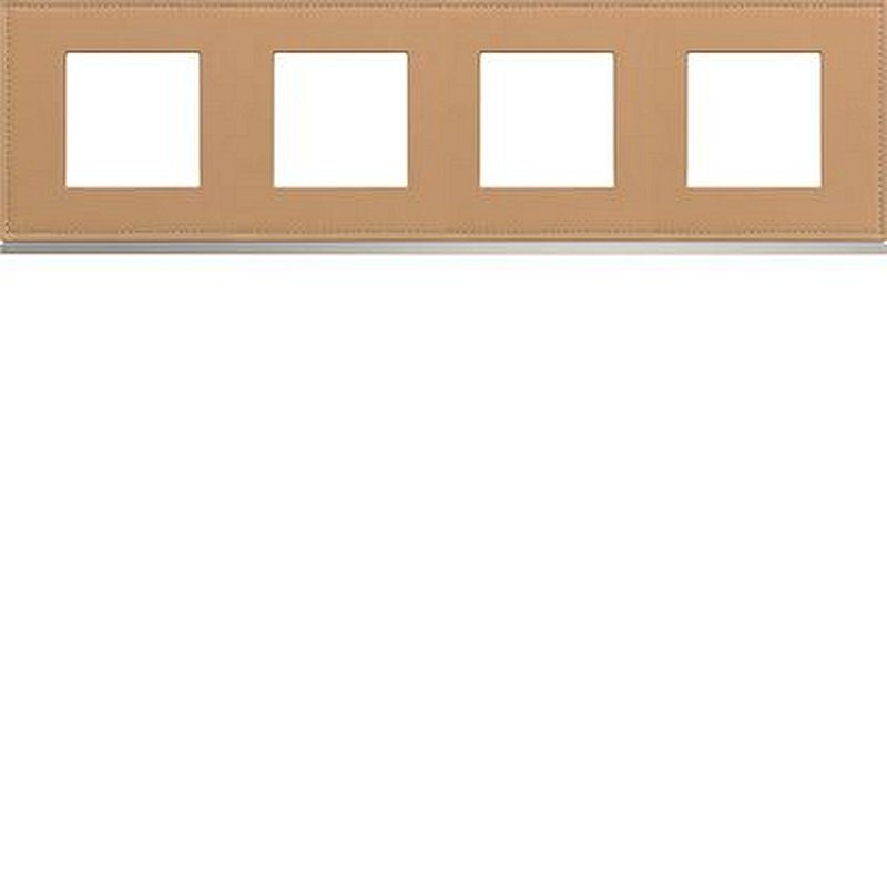 Plaque gallery 4 postes horizontale 71mm matiere cord leather