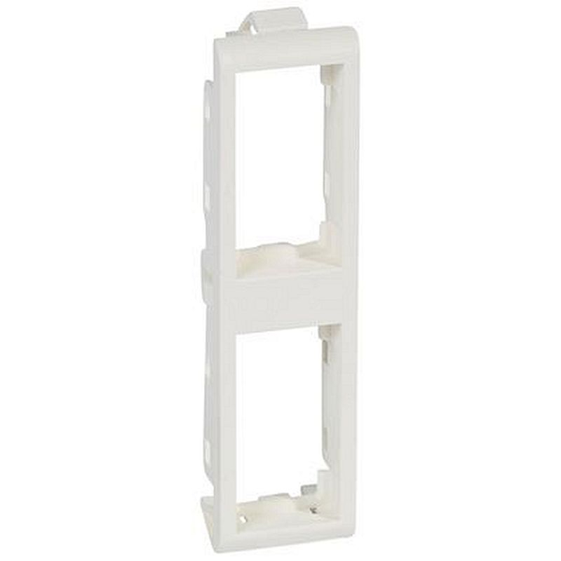 Support de plaque étroit pour paroi mince Batibox 2x1 module vertical - blanc