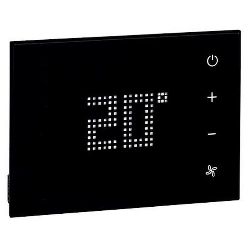 Thermostat tactile personnalisé pour chambre d'hôtel - noir