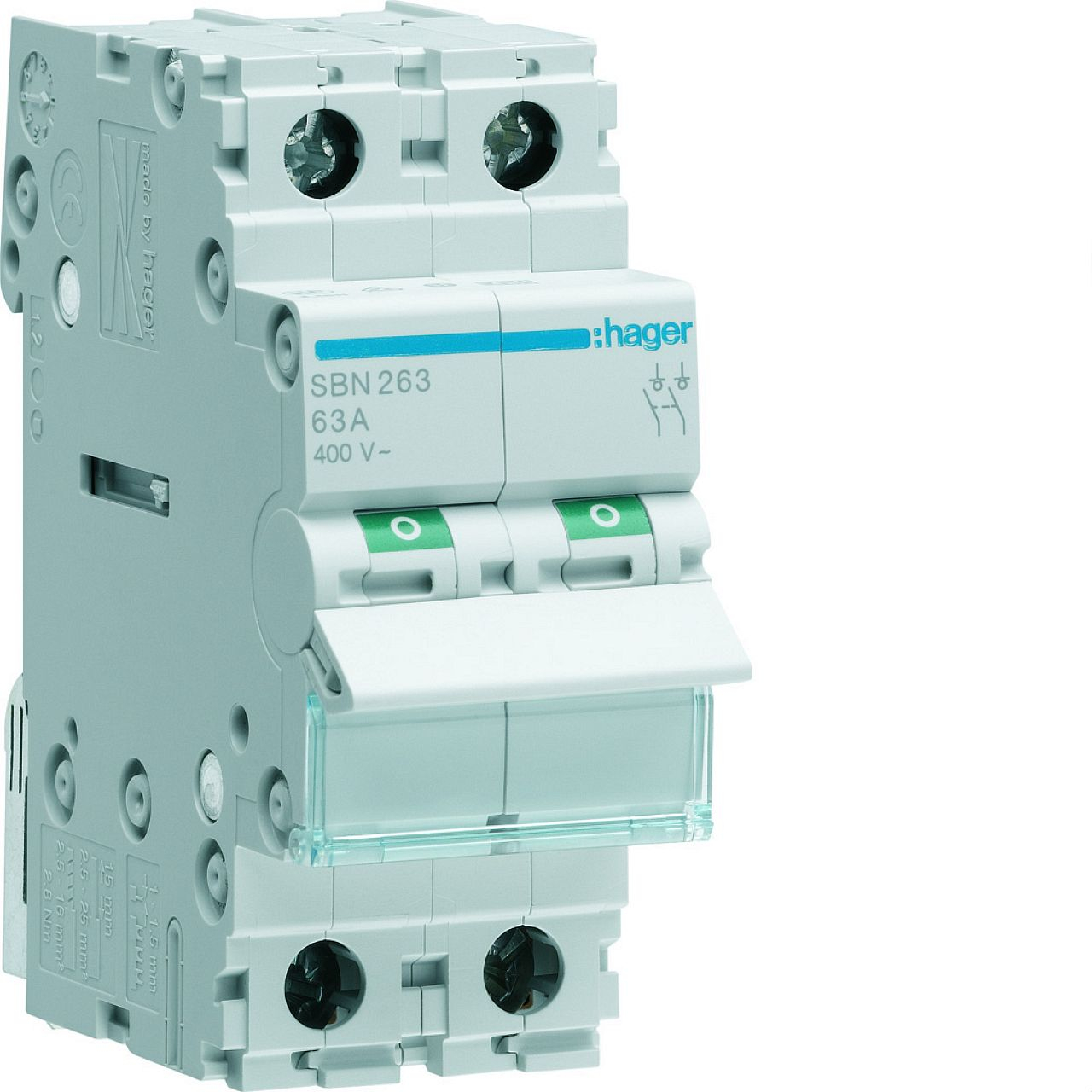 Interrupteur modulaire 2 pôles 63A