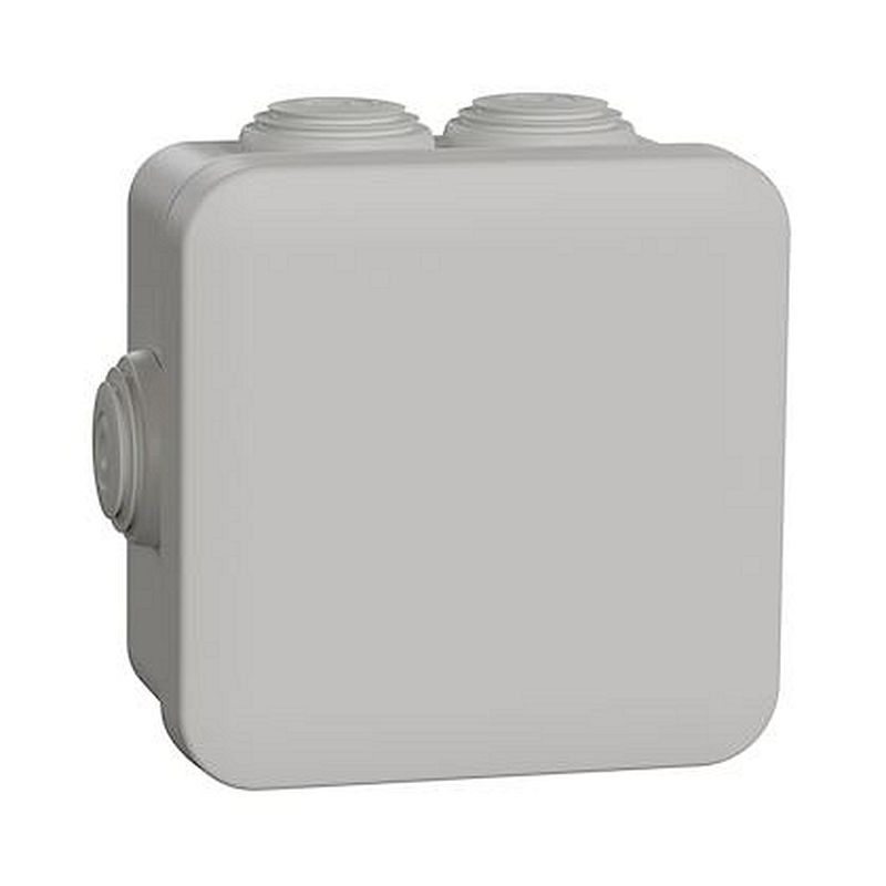 Mureva Box, boite de dérivation IP55 + embouts + bornier 80x80x45, gris