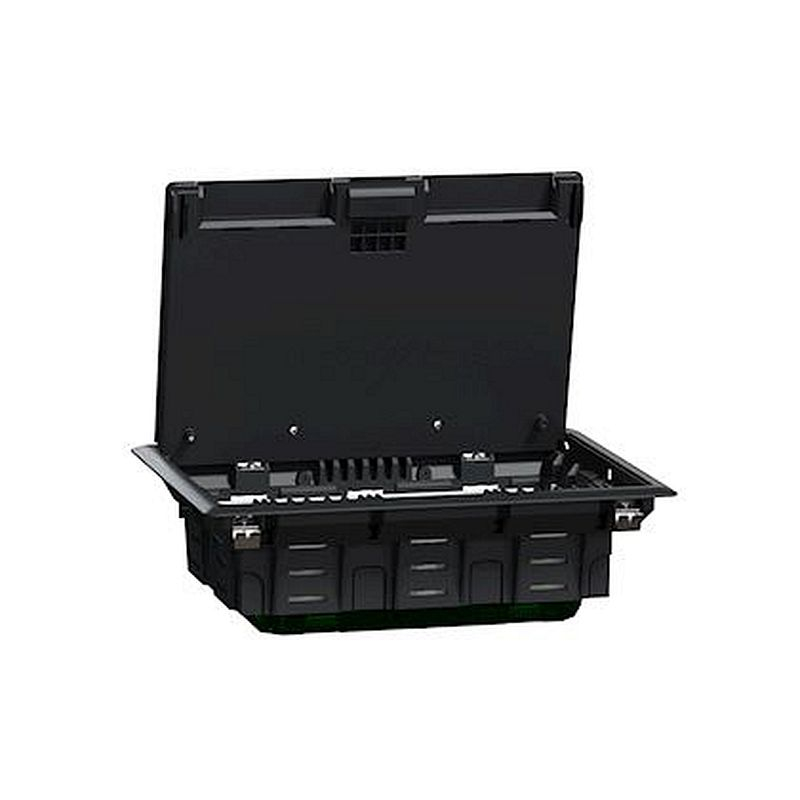 Unica System+ - Boîtier de sol L 2x2x4mod ou 8 postes - plastique - IK08 IP20