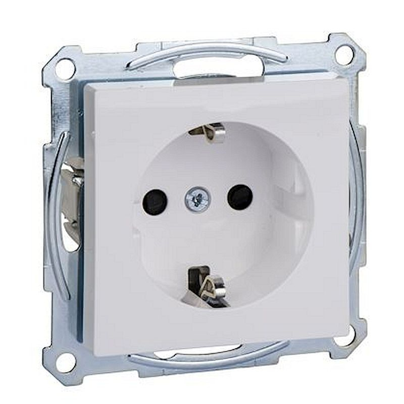 Merten M-Plan - prise 2P+T - std allemand - borne vis - blanc antimicrobien