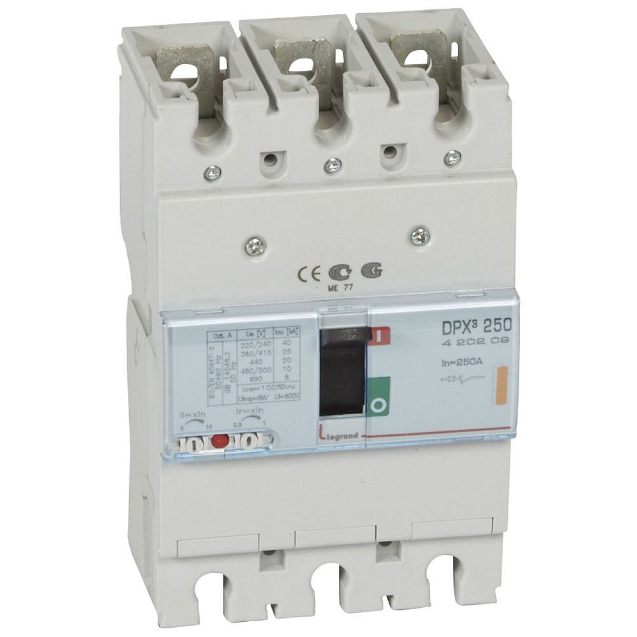 Disjoncteur magnétothermique DPX³250 pouvoir de coupure 25kA 400V~ - 3P - 250A