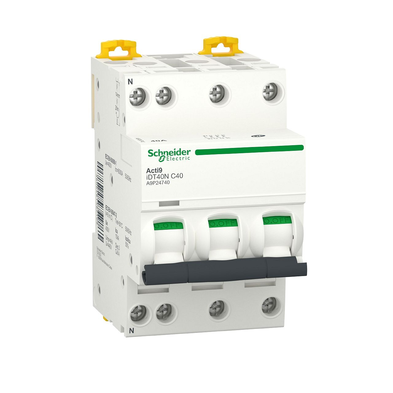 Acti9 iDT40N - disjoncteur modulaire - 3P+N C 40A 6000A/10kA