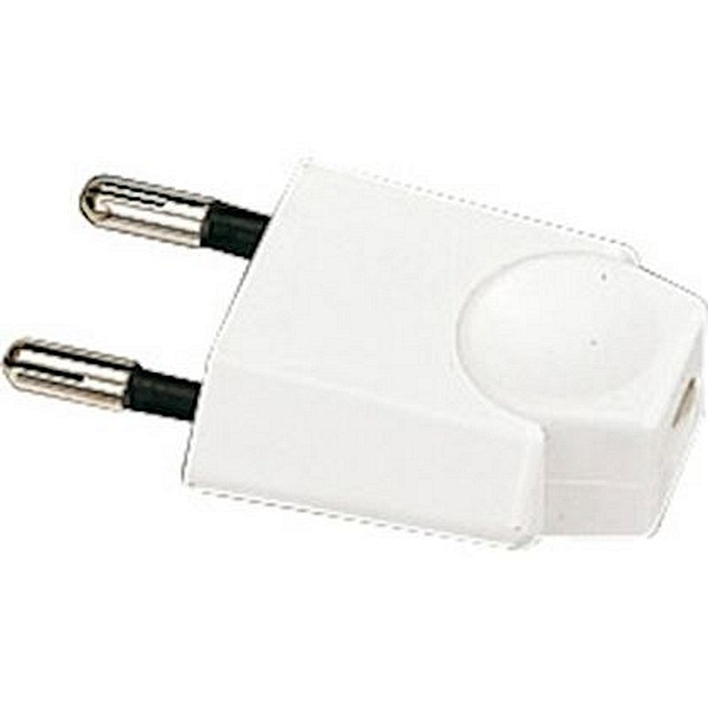 Fiche mâle 6A 2P blanc