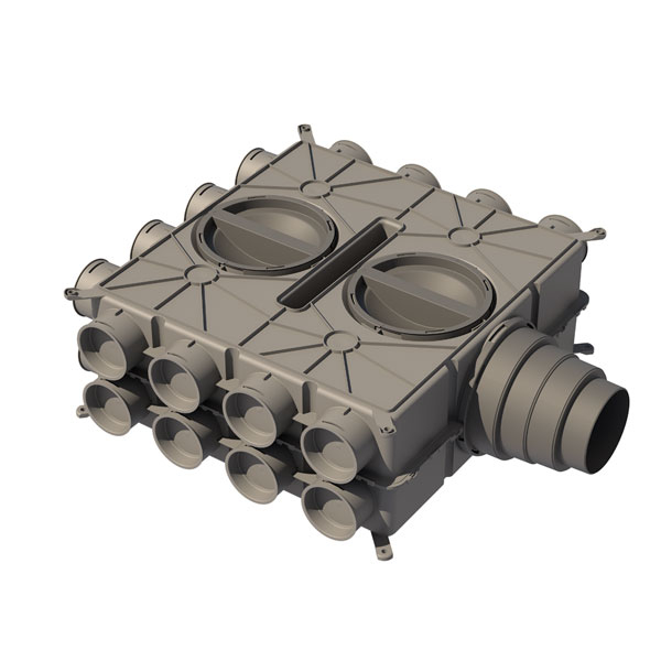 Caisson avec 1 piquages multimédiam et 24 piquages pour conduit circulaire ou semi-circulaire - DB824 Air Excellent - 188594 UBBINK - 188594 