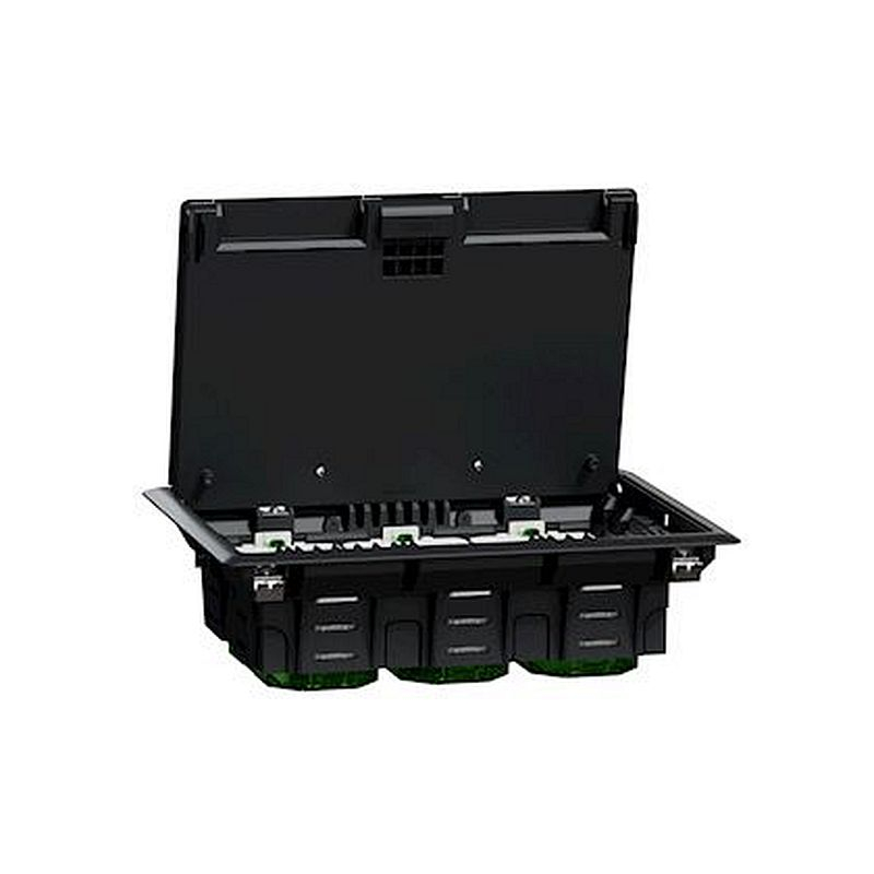 Unica System+ - Boîtier de sol L 3x4mod ou 6 postes - plastique - IK08 IP20