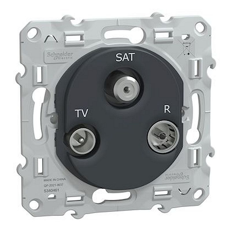 Ovalis - prise TV-R-SAT - Anthracite