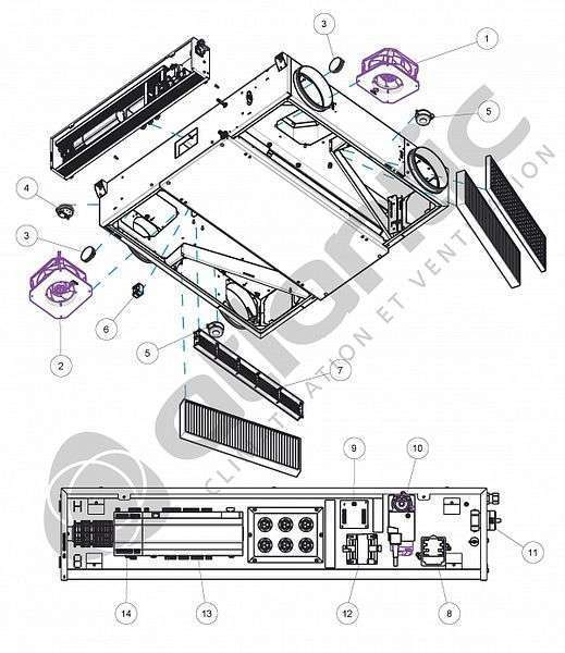 Chauffage - BET 3500W DUOTECH-XP 1800 BT - 914031 ATLANTIC SAV CLIM. & VENTIL. - 914031 