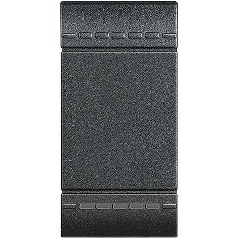 Manette Livinglight neutre type poussoir 1 module - anthracite