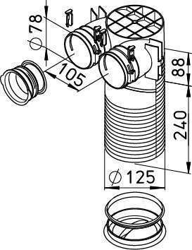 Plénum terminal coudé 2x75/125 - FRS-DWK 2-75/125 - 3857 HELIOS VENTILATEURS - 3857 