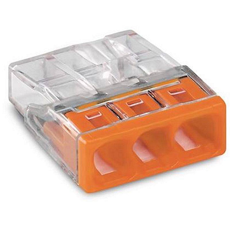 Borne WAGO 2273 - 3 x 0,5 à 2,5mm² Transp. / Orange