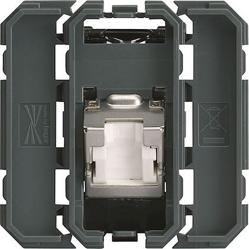 Prise RJ45 gallery cat.6A STP 2 modules incliné a 45DEG