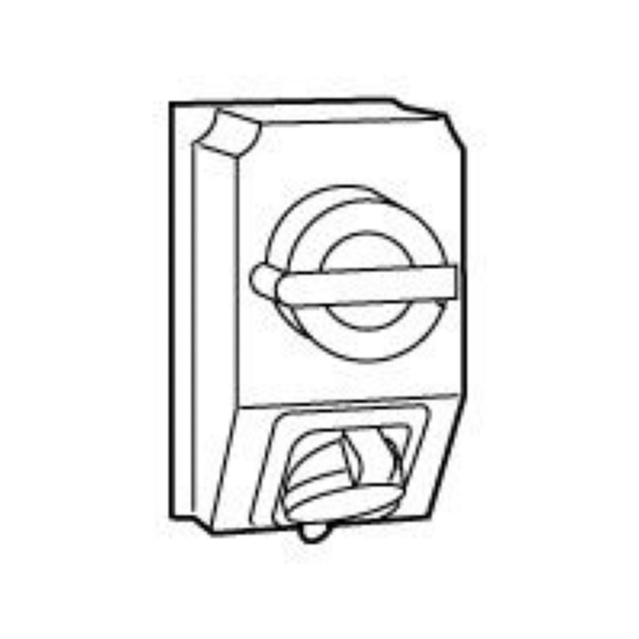 Coffret monoprise Hypra IP44 -1prise 3P+T 32A 380V~ à 415V~ 3P+T +1 interrupteur