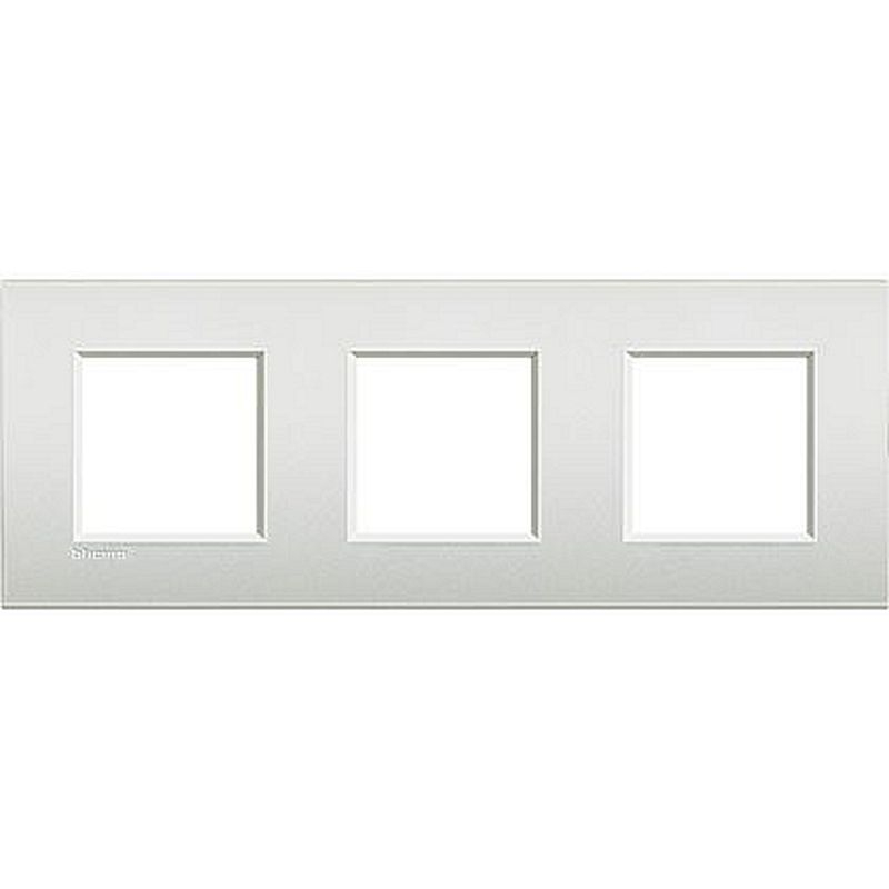 Plaque Livinglight Air Brillant 2+2+2 modules - Perle blanche