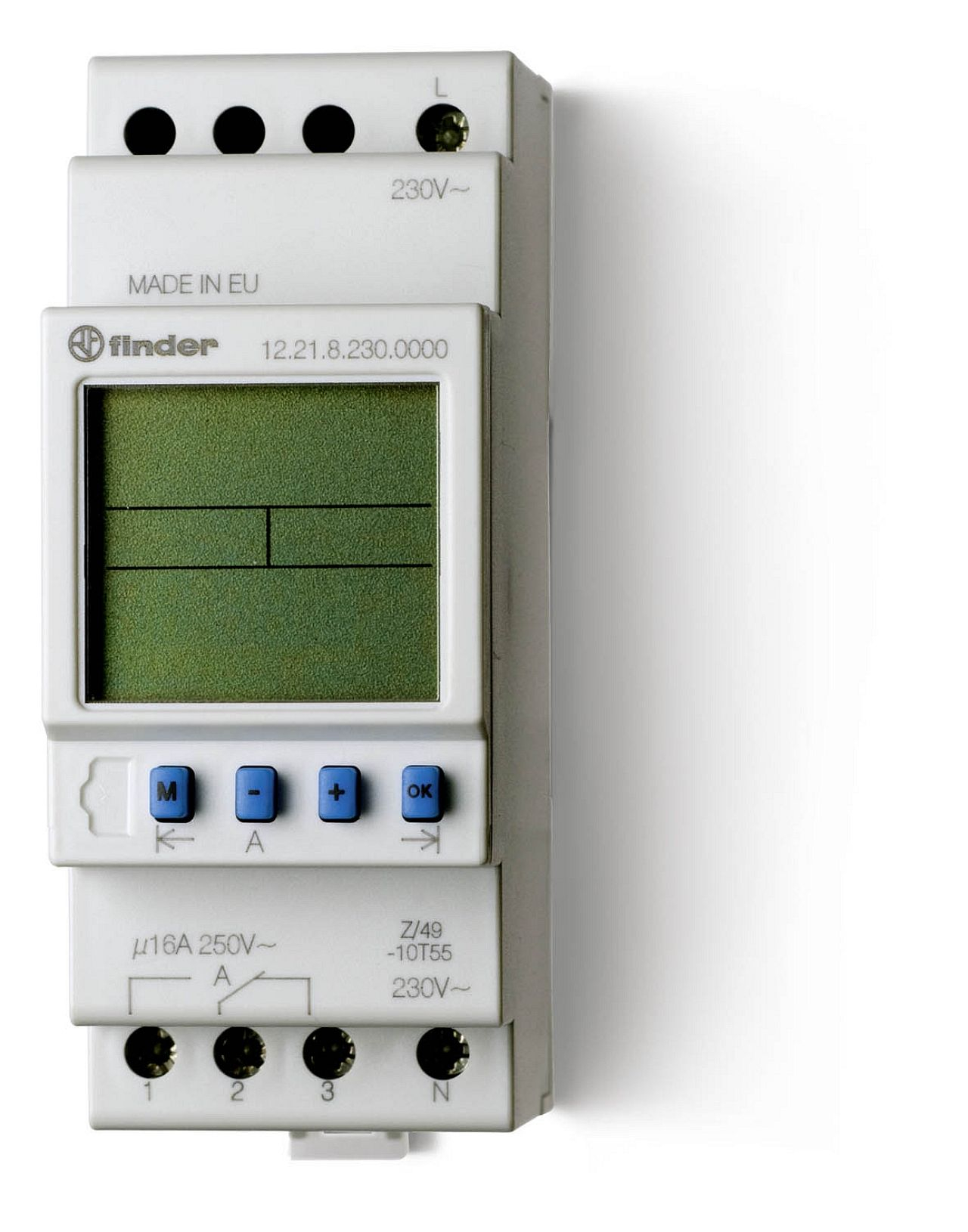 Horloge hebdomadaire digitale 1 inverseur 16A 230V AC