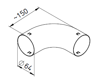 Coude à petit rayon 90° pour conduit FRS⌀63 - FRS-B 63 - 9348 HELIOS VENTILATEURS - 9348 