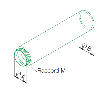 2m Conduit droit ⌀180 + raccord Mâle - IP 180/2000 - 9448 HELIOS VENTILATEURS - 9448 