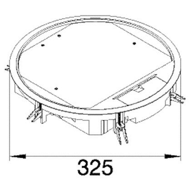Boîte de sol ronde 24 modules diam 325mm encastrement diam 306mm noire
