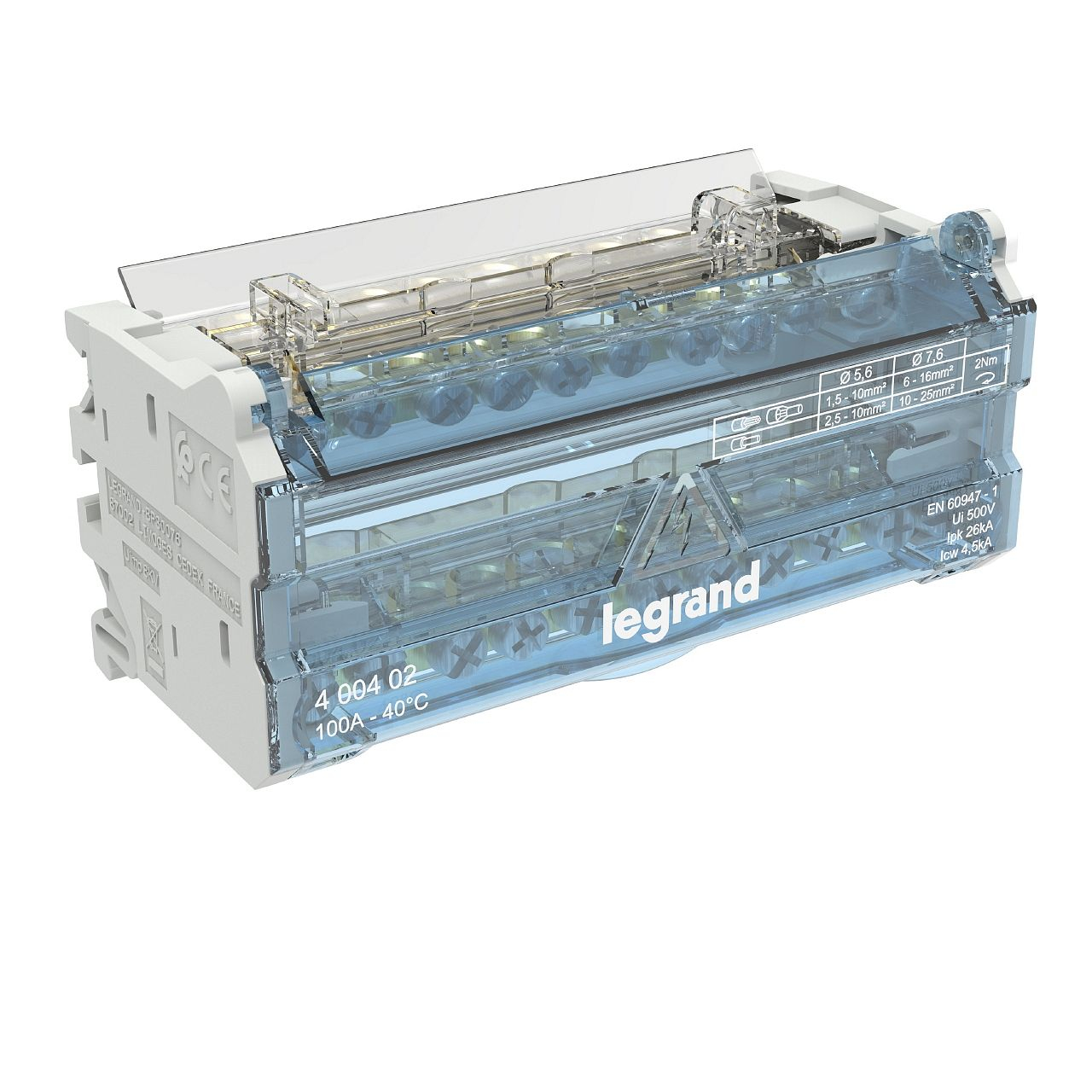 Répartiteur modulaire 2P 100A - 6 modules