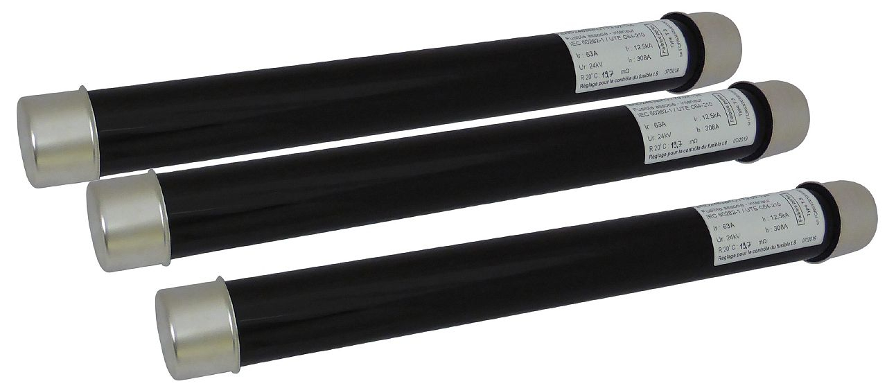 ENS. 3 FUSIBLES HTA 24kV 63A