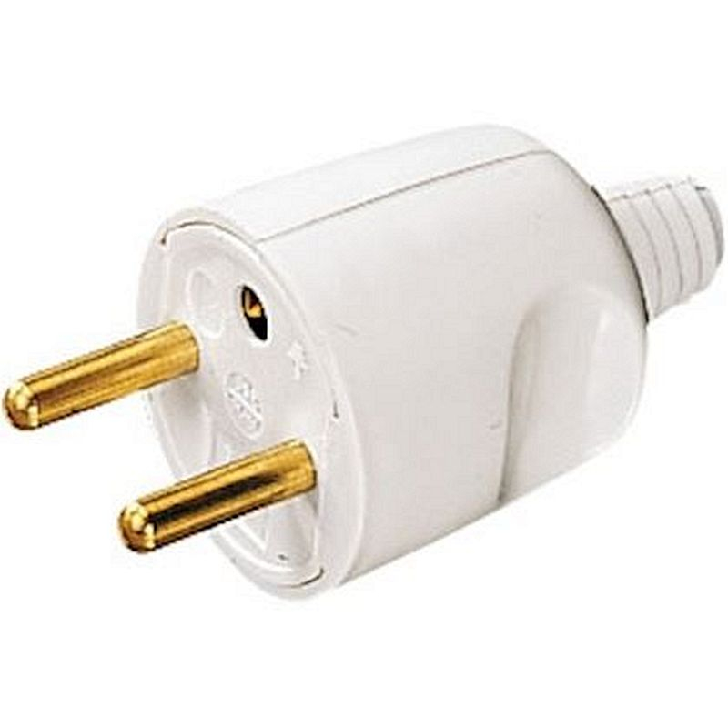 Fiche mâle 16A 2P+T portefeuille blanc