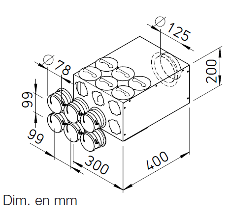 Collecteur interméd. 6x75/125 - FRS-VK 6-75/125 - 3846 HELIOS VENTILATEURS - 3846 