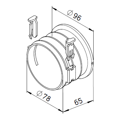 Raccord rond pour collecteur ⌀75 - FRS-ES 75 - 3852 HELIOS VENTILATEURS - 3852 