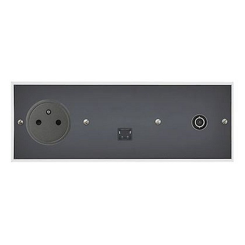 Art d'Arnould univers Mémoire 2P+T +RJ45 cat.6 FTP + TV simple - Cristal