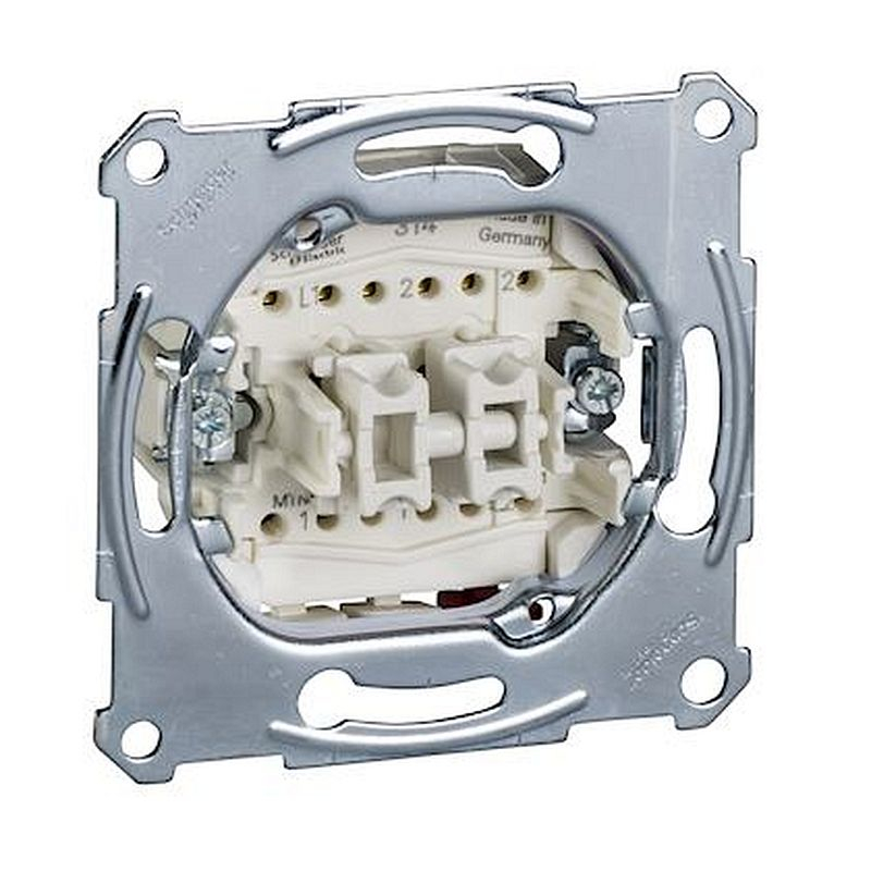 D-Life - interrupteur dble va-et-vient + bouton-poussoir NO/NF - 10A - méca seul