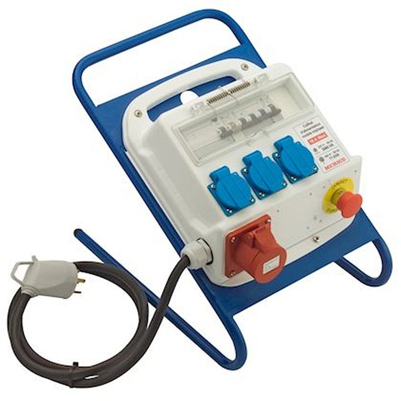 Coffret d'alimentation mobile 3 MONO + TRI + pied