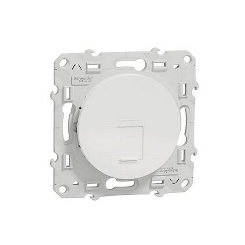 Odace, prise RJ45 Blanc, sans connecteur (empreinte Infraplus)